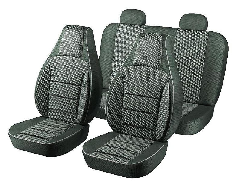 Авточехлы   Lada 2108, 09, 099, 013, 014, 015  "PILOT"  ECO жаккард темно-серый