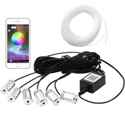 Подсветка салона светодиодная  6шт (в комплекте лента 6м) RGB многоцветная