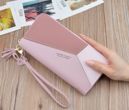 Сумка-клатч женская с двойной молнией (19,5x9,5x2,5см) розовый