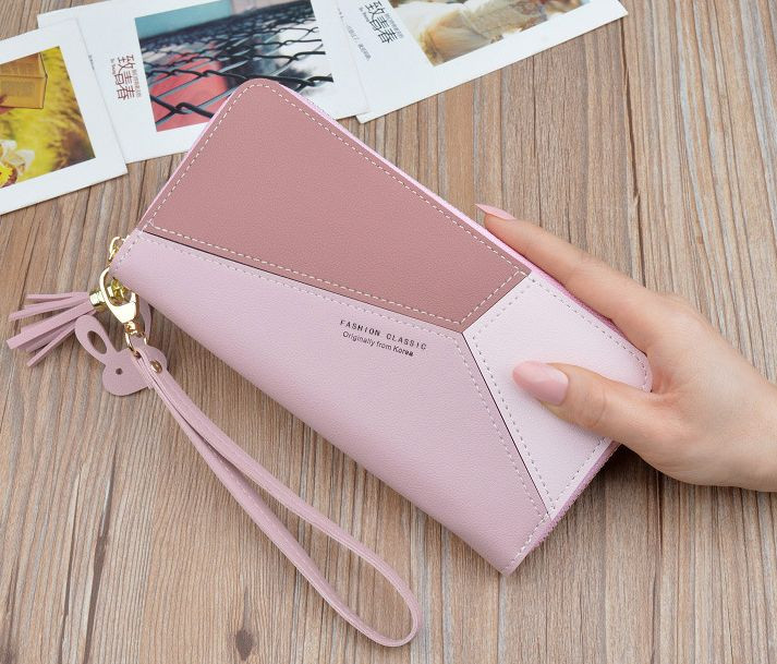 Сумка-клатч женская с двойной молнией (19,5x9,5x2,5см) розовый