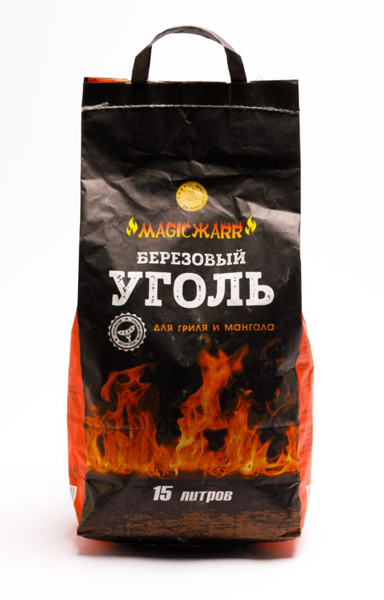 Уголь древесный  "ZaReva"   15 литров ЕВРО  БЕРЕЗОВЫЙ