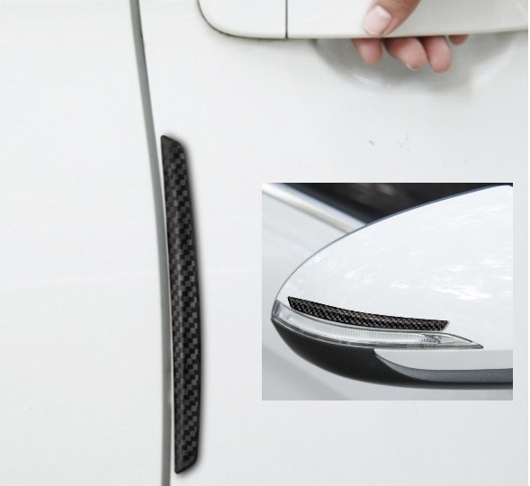 Накладки на двери и зеркала противоударные Карбон