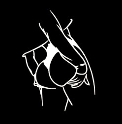 Наклейка  Попа  12x17см. Белый