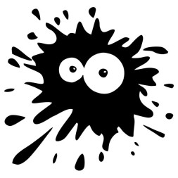 Наклейка "Клякса"  14,5x15см. Белый