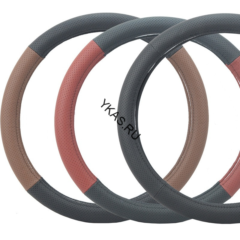 Оплетка на руль   Carlife  "Gerona" М,  Чёрный/Красный с перфорацией