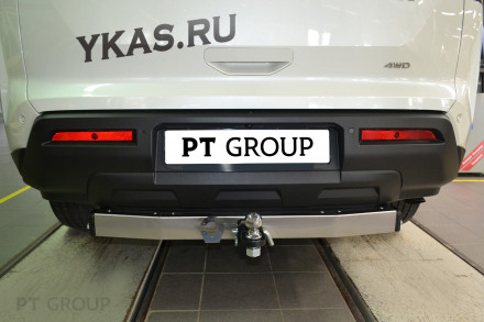 ТСУ /съемный квадрат/ с НЕРЖ накладкой Nissan Pathfinder 2022- предзаказ