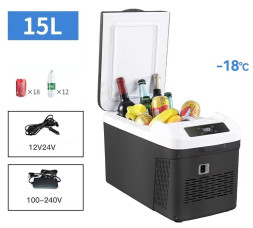 Холодильник компрессорный 15л.  Carlife  12/24/220V размер внеш.55*29*38см,  камера 35*22*31см -18°C