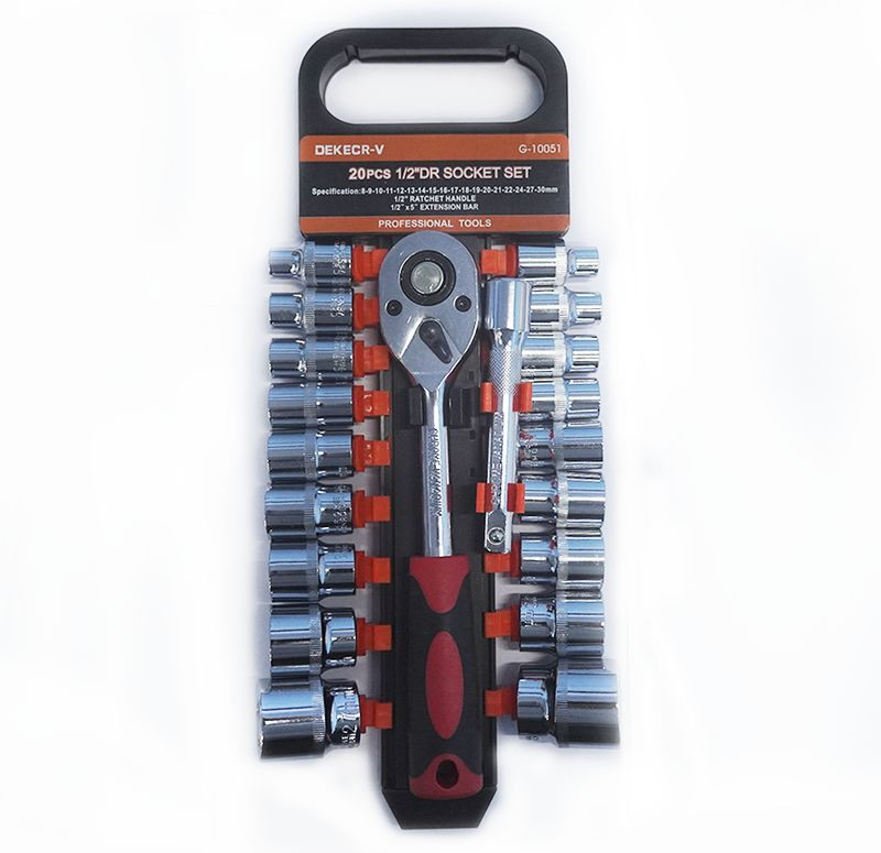 DC Набор торцевых головок с трещеткой 1/2" 20 предметов (короткие)