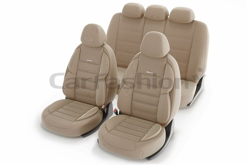 Чехлы  «GROSS»  Бежевый/Бежевый/Бежевый (твид  дублированный поролоном на сетке)