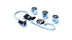 Брелок-ключ + колпачок на ниппель 4 шт INFINITI (черный)