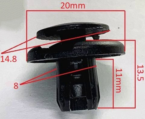 Клипсы  В=13,5 / Ш=20 мм.  (цена за упак. 10шт.)