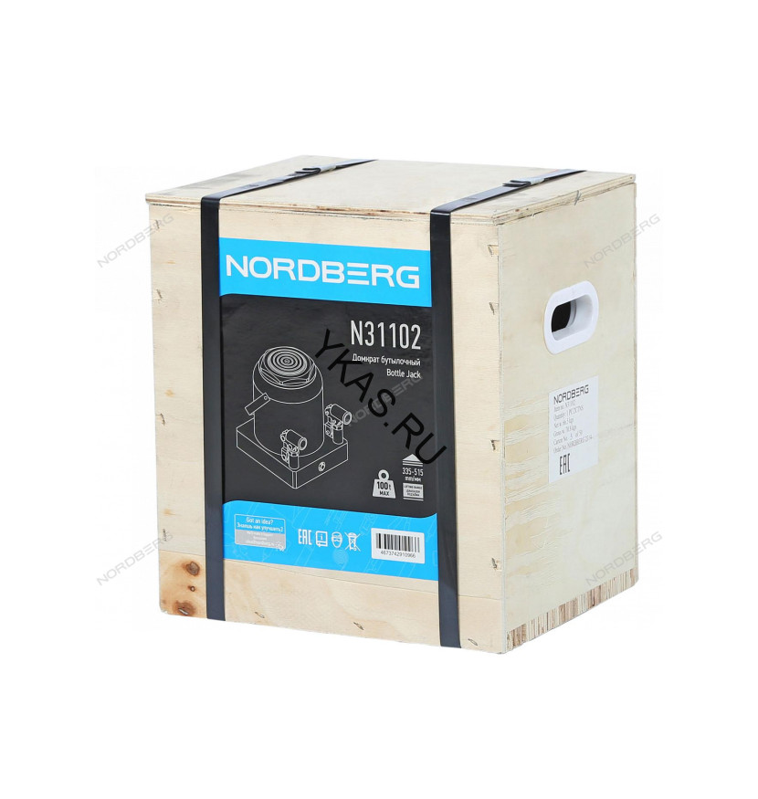 Домкрат бутылочный NORDBERG N31102 (100 тонн)