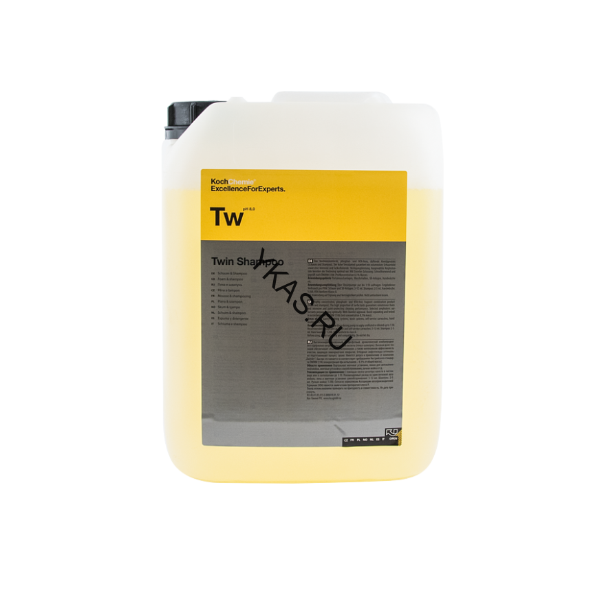TWIN SHAMPOO - Высококонцентрированный, без фосфата и растворителей, не фосфорнокислый, щелочной комбинированный продукт (пена и шампунь), (10 кг). 177010