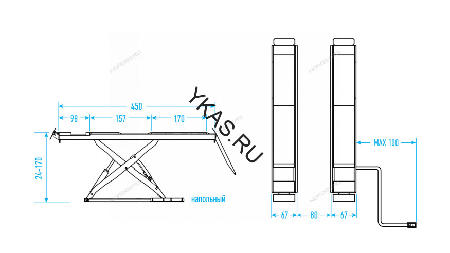 Ножничный подъемник NORDBERG N634-4 для сход-развала (без заглубления)