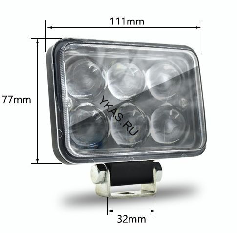 Фара Off Road   SOLAR  дальный свет   6 SMD ЛИНЗА 6D, 18W, 2000LM, 6000K  (111х77мм)  12V