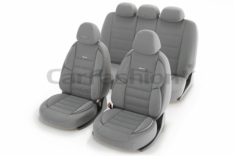 Чехлы  «GROSS»  Св.Серый/Св.Серый/Темн.Серый (твид  дублированный поролоном на сетке)