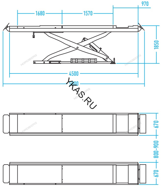 Подъемник ножничный NORDBERG N634-4,5