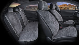 Комплект Накидок  «CALIFORNIA PLUS»  Тёмн.Серый/Тёмн.Серый/Тём.Серый  (велюр премиум класса)