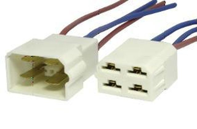 ЭТ Монтажный разъем 4 контакта (6.3 мм)  с проводами  (цена за 1штук)