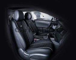 Накидки Фронт  «ELEMENT»  Чёрный/Чёрный/Серый  (экокожа/полиэстер)