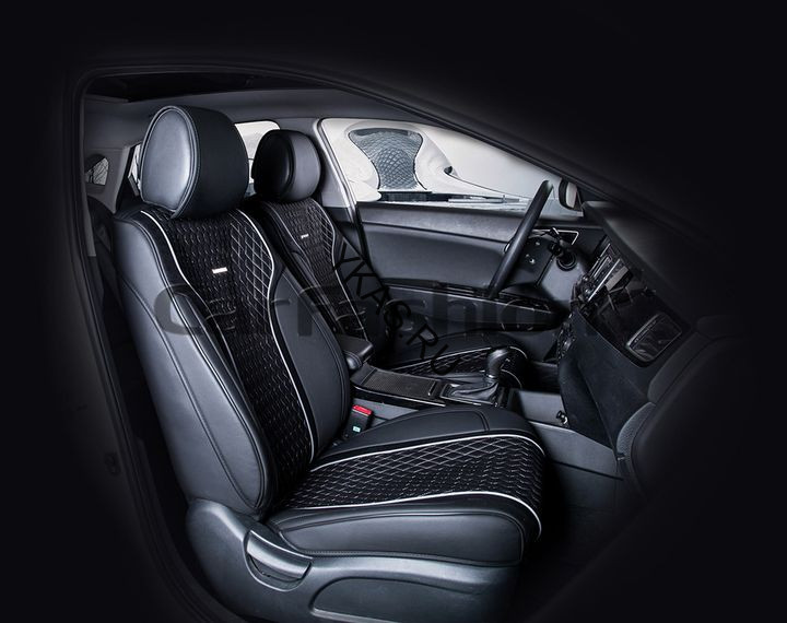 Накидки Фронт  «ELEMENT»  Чёрный/Чёрный/Серый  (экокожа/полиэстер)