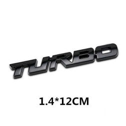 Наклейка 3D   TURBO (9,7x1,1см)  Черный