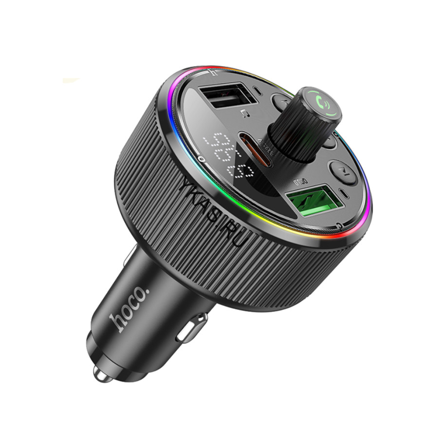 FM - Модулятор  HOCO + 2USB+ TypeC с быстрой зарядкой, PD30W, QC3.0  Bluetooth