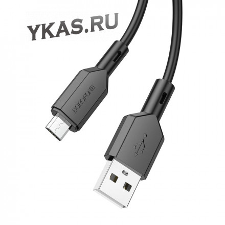 Кабель Borofone  USB - micro USB (1м)  черный BX70