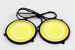 Ходовые огни  SOLAR  COB-5R с ангел.глаз. черный корпус 87*04*87мм