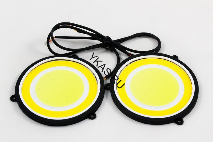 Ходовые огни  SOLAR  COB-5R с ангел.глаз. черный корпус 87*04*87мм