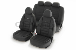 Чехлы  «GROSS»  Темн.Серый/Темн.Серый/Черный (твид  дублированный поролоном на сетке)