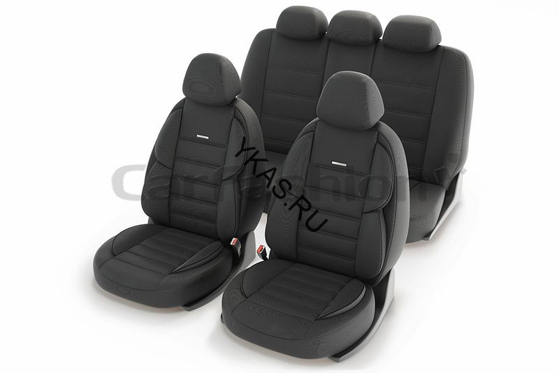 Чехлы  «GROSS»  Темн.Серый/Темн.Серый/Черный (твид  дублированный поролоном на сетке)