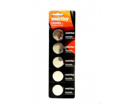 Батарейки SMARTBUY круглые CR2450 цена за 5шт.
