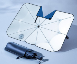 Шторка зеркальная, зонт 140x79см с вырезом