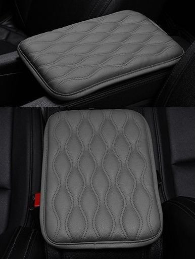 Чехол на подлокотник экокожа на двух резинках 21x29 см Серый (плоский)