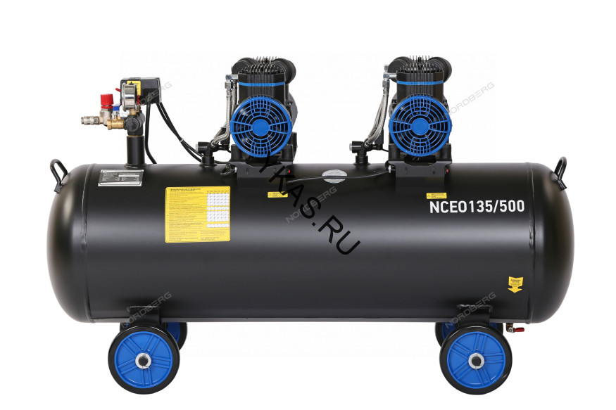 Компрессор поршневой безмасляный NORDBERG NCEO135/500 (220В, 135 л, 500 л/мин)