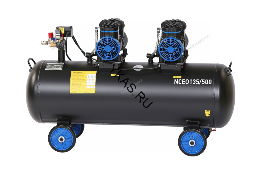 Компрессор поршневой безмасляный NORDBERG NCEO135/500 (220В, 135 л, 500 л/мин)