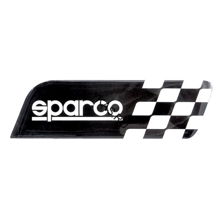 Накладки на кузов  Эмблема  "SPARCO"  на кузов  Флаг , черный  (120x35мм)