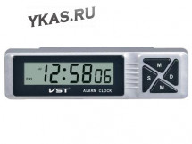 Авточасы  VST 7066 B LCD диспл. с будильн.,календарь,секундомер,таймер