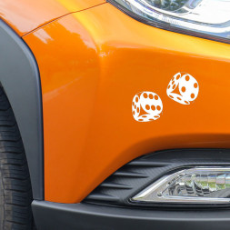 Наклейка "Кости игральные "   (13,4*13см)  Белый