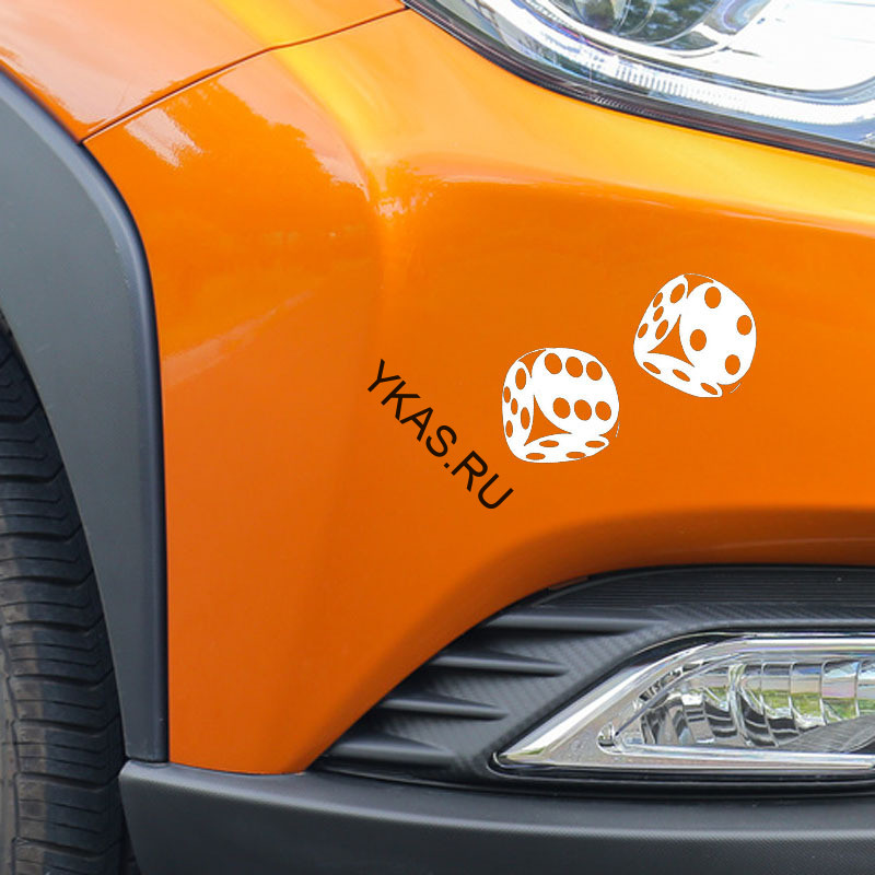 Наклейка "Кости игральные "   (13,4*13см)  Белый