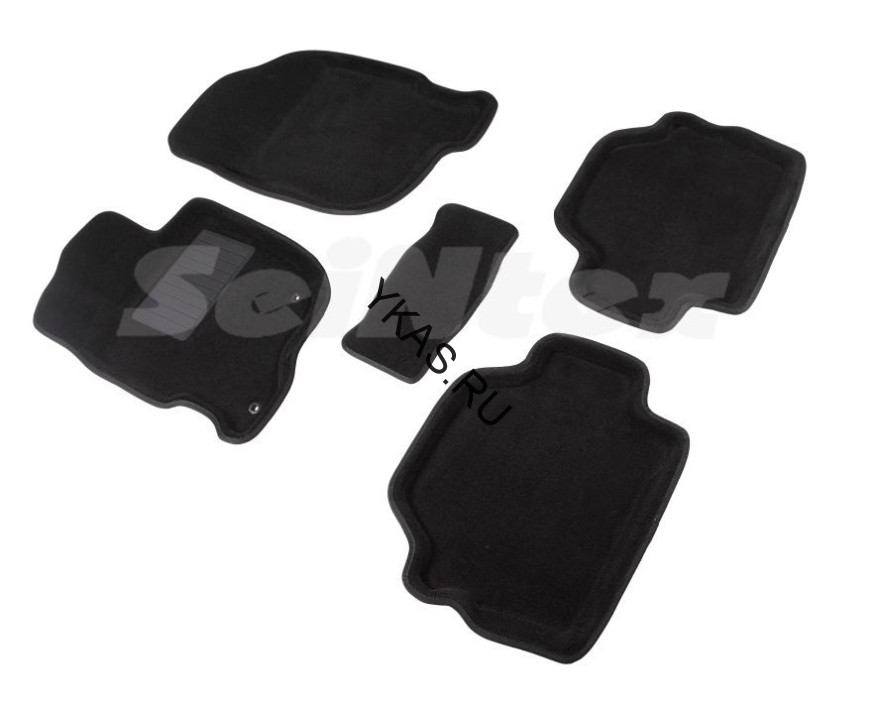 Коврики  Mitsubishi Pajero Sport II 2008-2015г. / компл.5шт./осн.резин./ 3D