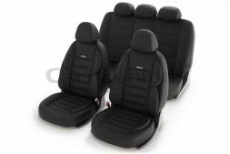 Чехлы  «GROSS»  Черный/Черный/Темн.Серый (твид  дублированный поролоном на сетке)