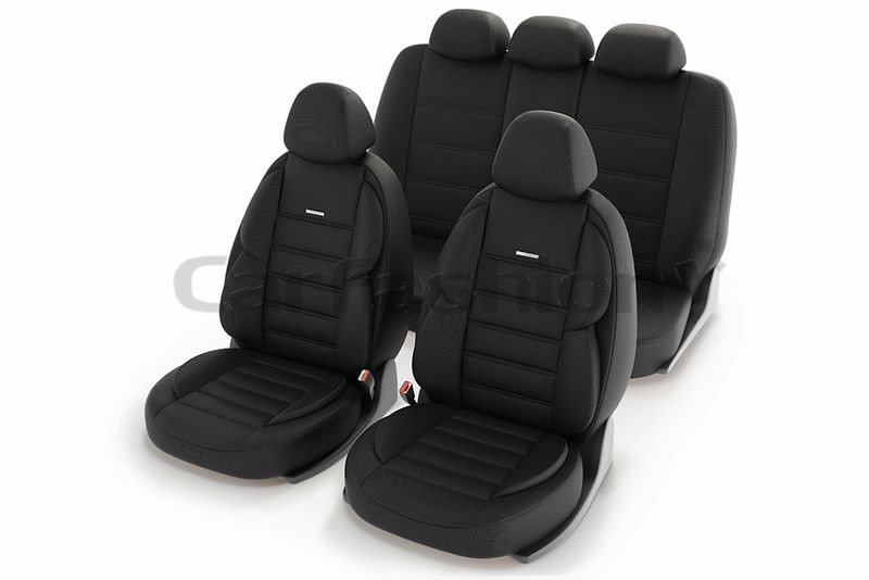 Чехлы  «GROSS»  Черный/Черный/Темн.Серый (твид  дублированный поролоном на сетке)