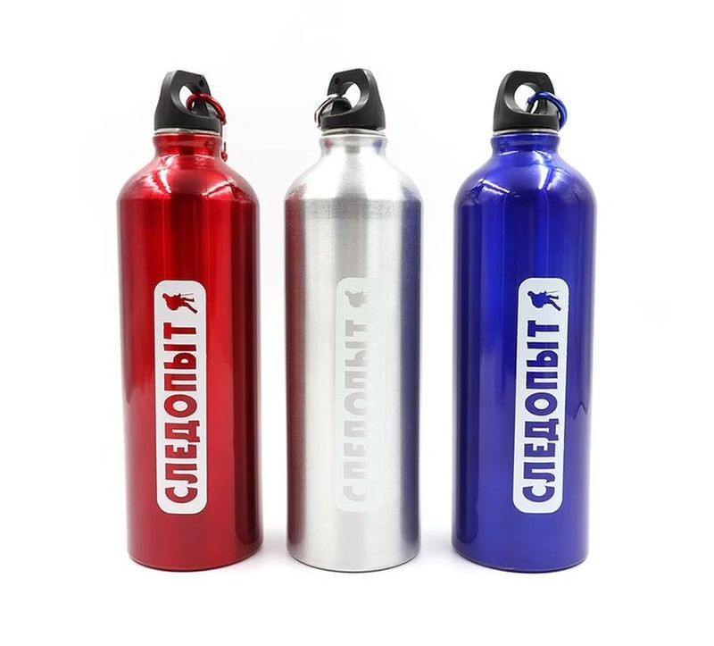 Бутылка питьевая "СЛЕДОПЫТ", алюминевая с карабином, 400 мл