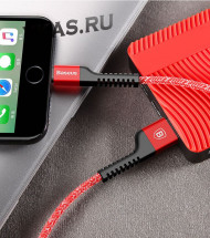 Кабель Baseus  USB - Apple плетеный (1м)  красный