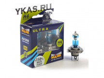 Лампа МАЯК 12V    H4   60/55W  Ultra  P43t White Vision+150% (к-т.2шт)