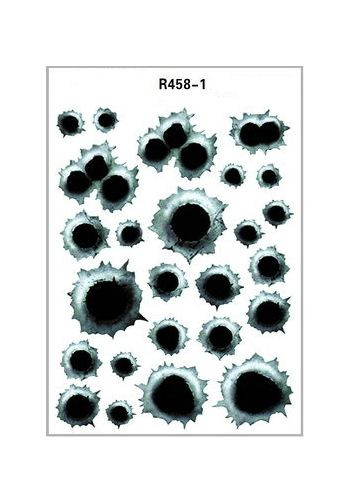 Наклейка  Пулевое отверстие №1  R458-1  21x30см