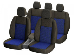 Набор на передние сиденья  Универсальные  1+1 гобелен, синий