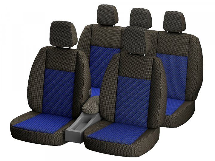Набор на передние сиденья  Универсальные  1+1 гобелен, синий